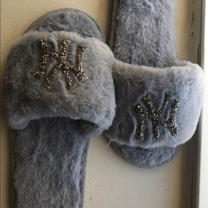 Cute blue fur slides